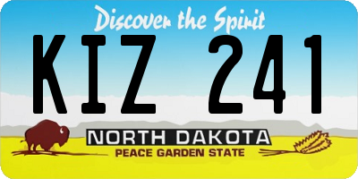 ND license plate KIZ241