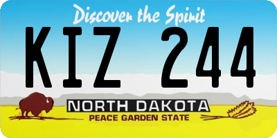 ND license plate KIZ244