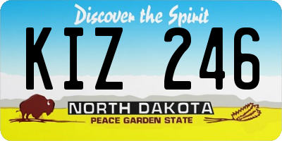 ND license plate KIZ246