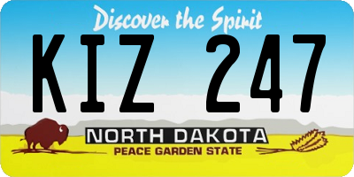 ND license plate KIZ247