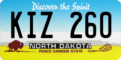 ND license plate KIZ260