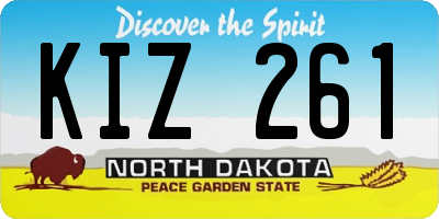 ND license plate KIZ261