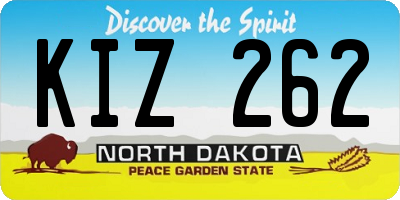 ND license plate KIZ262