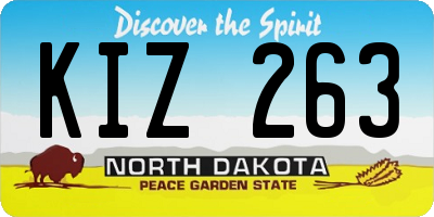 ND license plate KIZ263