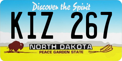 ND license plate KIZ267