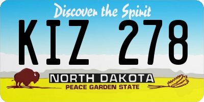 ND license plate KIZ278