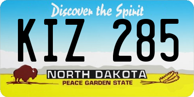 ND license plate KIZ285