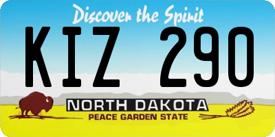 ND license plate KIZ290