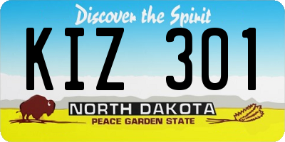 ND license plate KIZ301