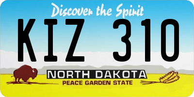 ND license plate KIZ310