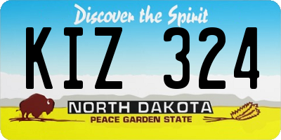 ND license plate KIZ324