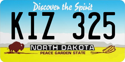 ND license plate KIZ325