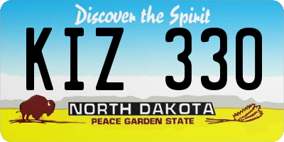 ND license plate KIZ330