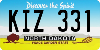 ND license plate KIZ331