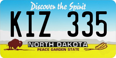 ND license plate KIZ335
