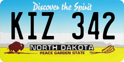 ND license plate KIZ342