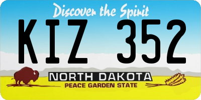 ND license plate KIZ352