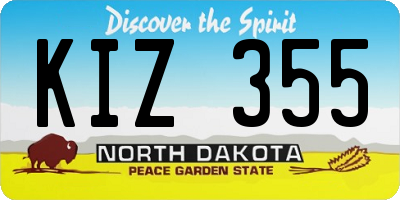 ND license plate KIZ355