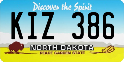 ND license plate KIZ386
