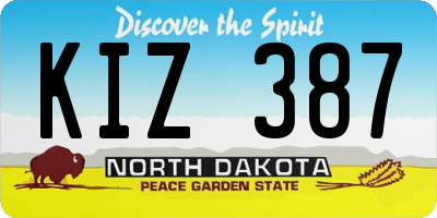 ND license plate KIZ387