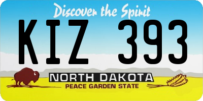 ND license plate KIZ393