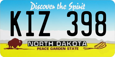 ND license plate KIZ398
