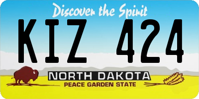 ND license plate KIZ424