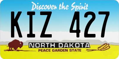 ND license plate KIZ427