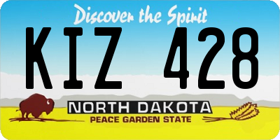 ND license plate KIZ428