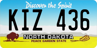 ND license plate KIZ436