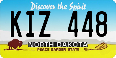 ND license plate KIZ448