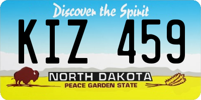 ND license plate KIZ459