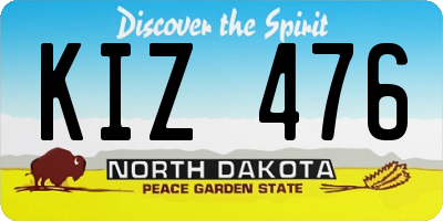 ND license plate KIZ476