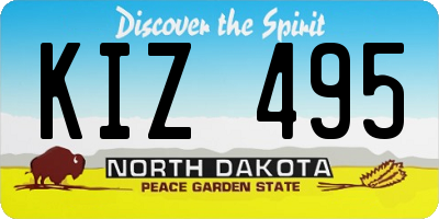 ND license plate KIZ495