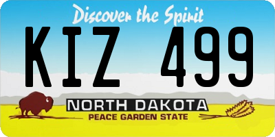 ND license plate KIZ499