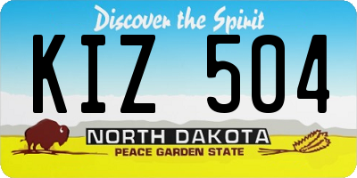 ND license plate KIZ504