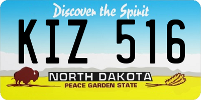 ND license plate KIZ516