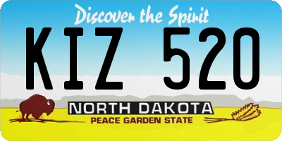 ND license plate KIZ520