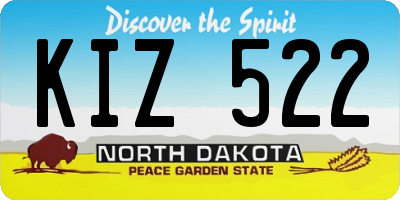 ND license plate KIZ522