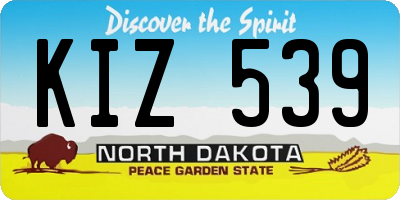 ND license plate KIZ539