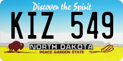 ND license plate KIZ549