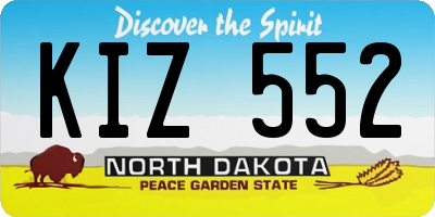 ND license plate KIZ552
