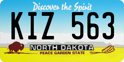 ND license plate KIZ563
