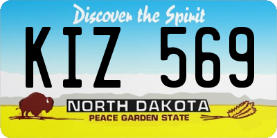 ND license plate KIZ569