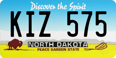 ND license plate KIZ575