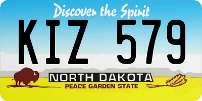 ND license plate KIZ579