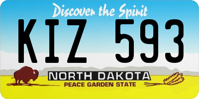 ND license plate KIZ593
