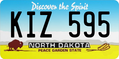 ND license plate KIZ595