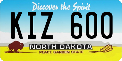 ND license plate KIZ600