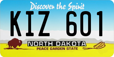 ND license plate KIZ601